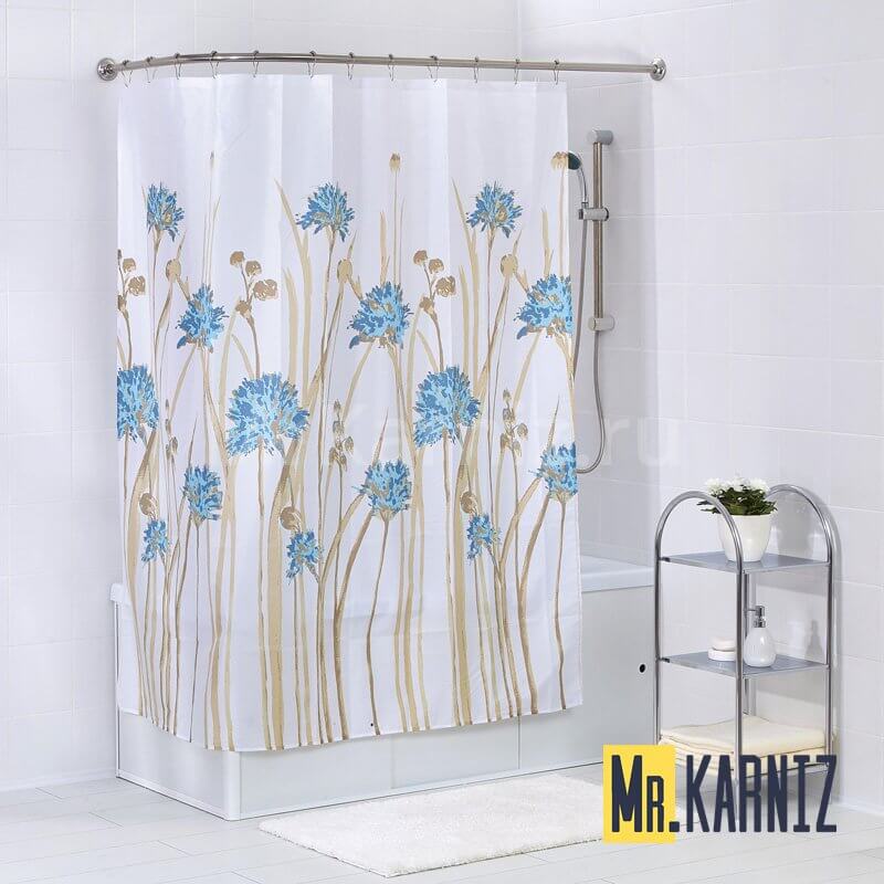 Штора для ванной Flowers Blue Штора для ванной Flowers Blue